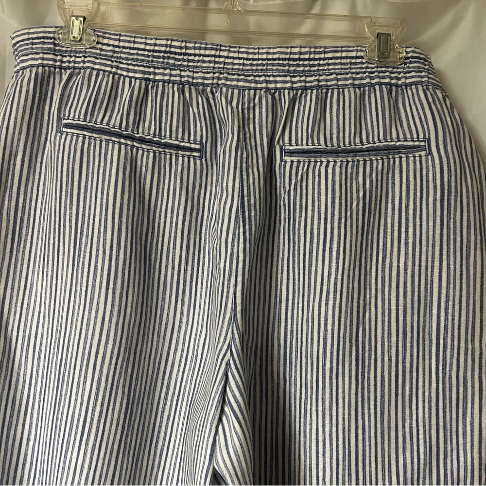 Chico's Blue and White Striped Linen Chinos , size Chico’s 3 - Picture 6 of 9
